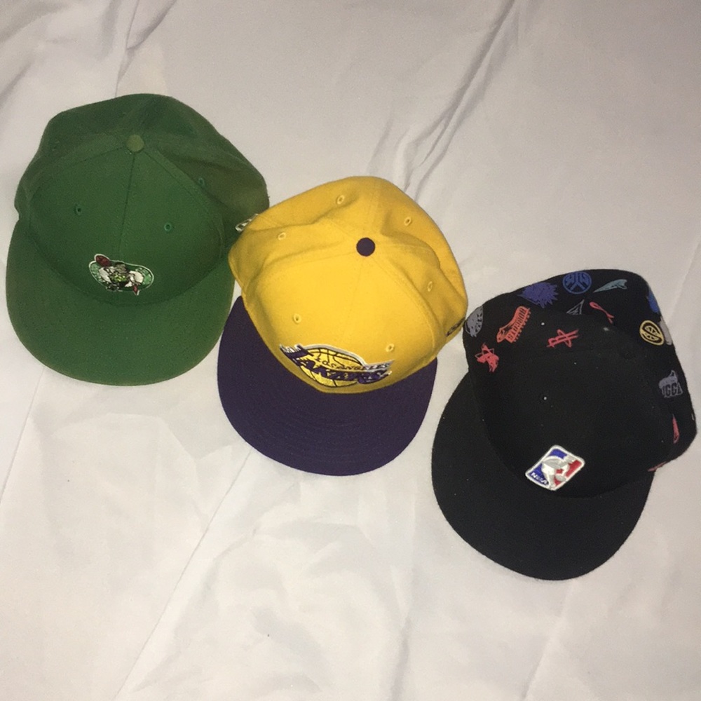 Lot Of 3 Fitted NBA Hats